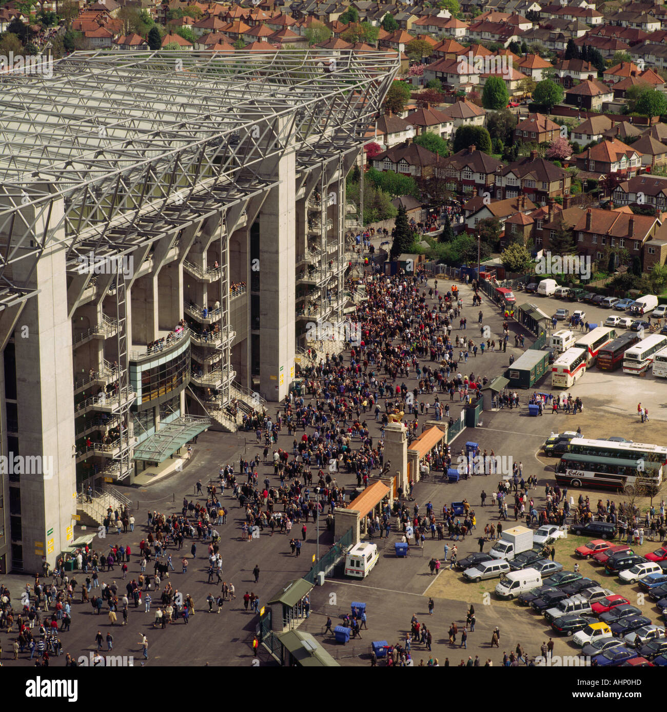 Jour de match de rugby de Twickenham RFU UK Vue aérienne Banque D'Images