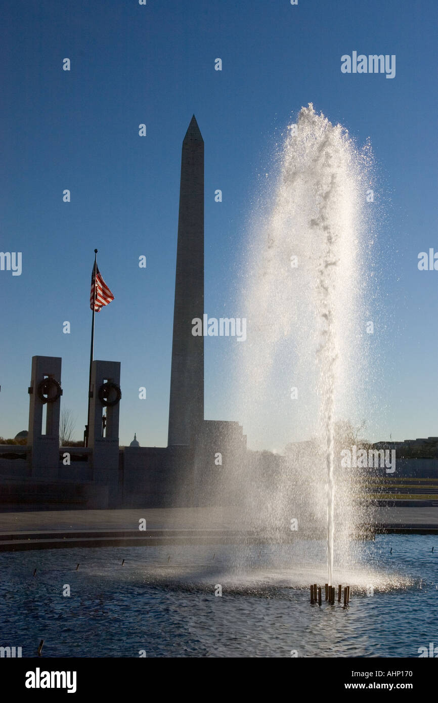 Monument commémoratif de la Seconde Guerre mondiale à Washington Banque D'Images