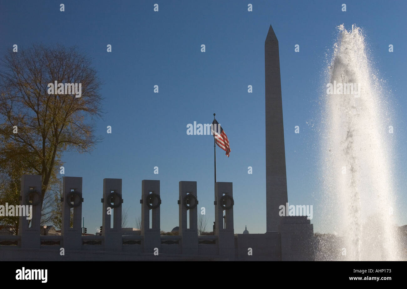 Monument commémoratif de la Seconde Guerre mondiale à Washington Banque D'Images