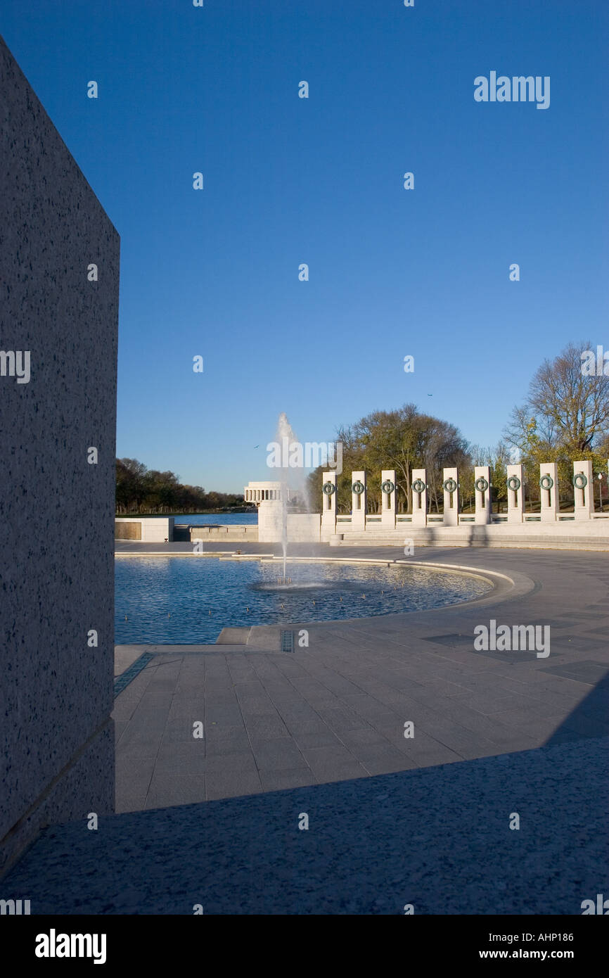 Monument commémoratif de la Seconde Guerre mondiale à Washington Banque D'Images