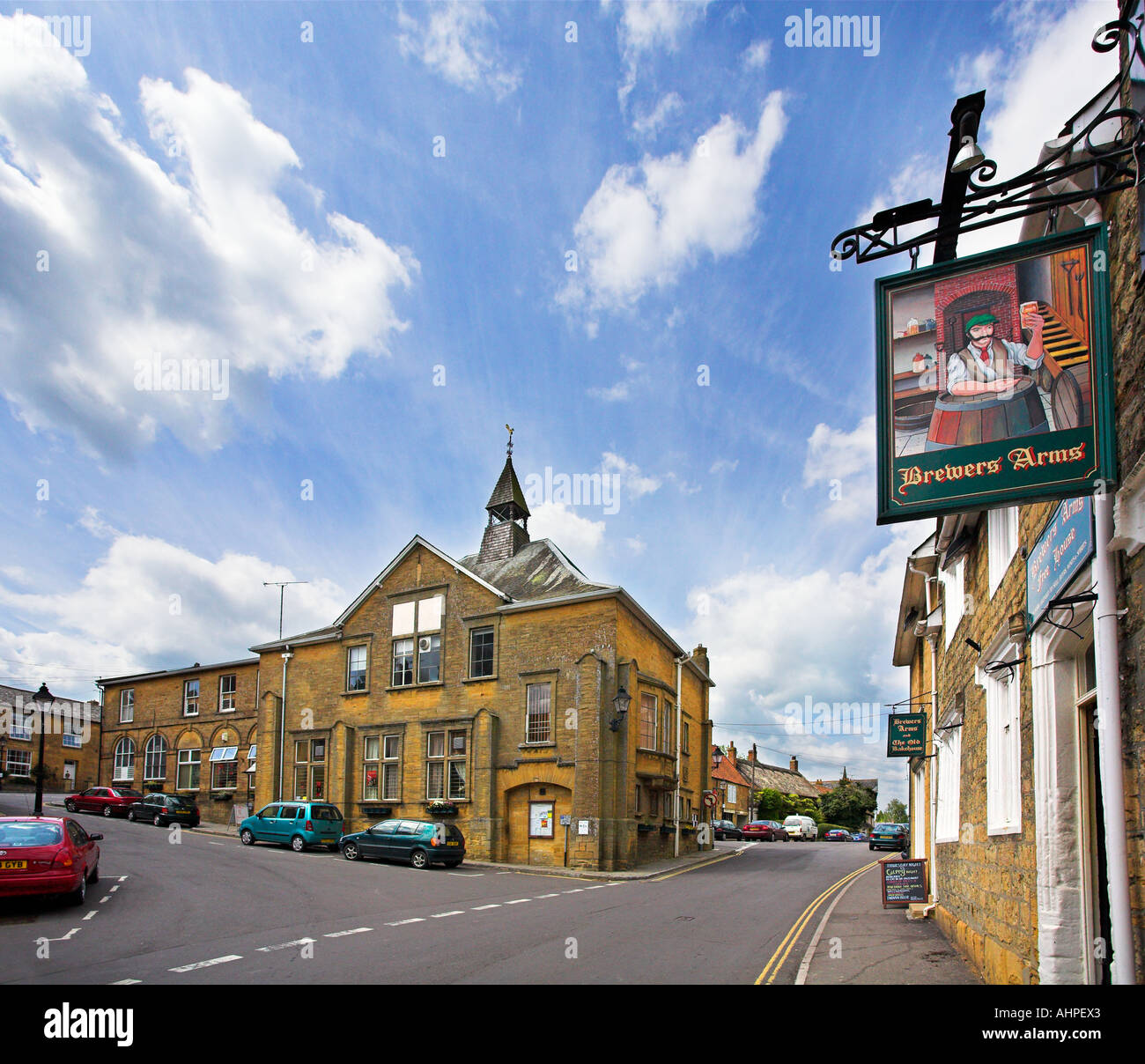 Market Square et St James Street, South Petherton, Somerset, Angleterre Banque D'Images