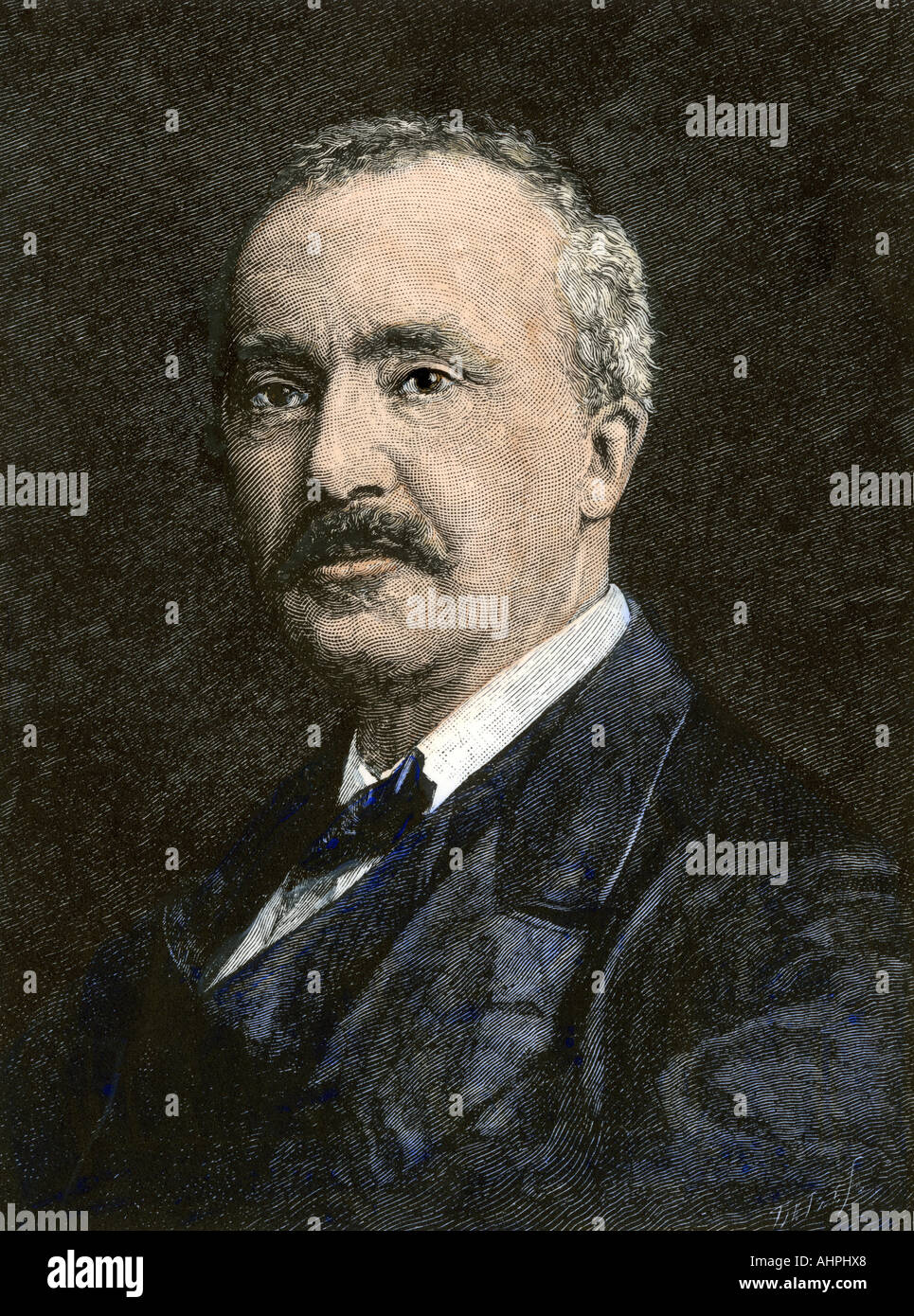 L'Archéologue Heinrich Schliemann. À la main, gravure sur bois Banque D'Images