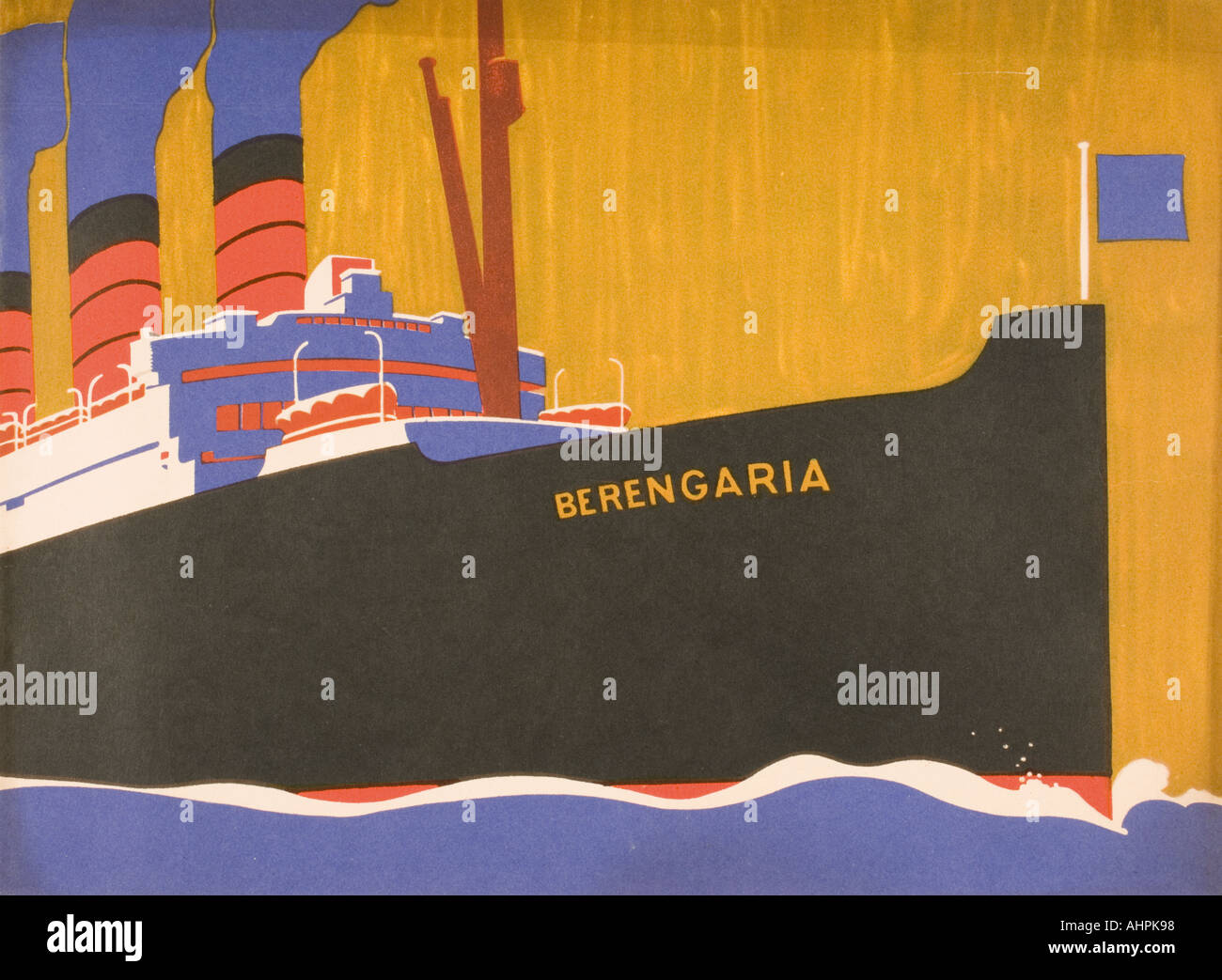 Cunard Line brochure promotionnelle pour Bérengère vers 1930. Banque D'Images