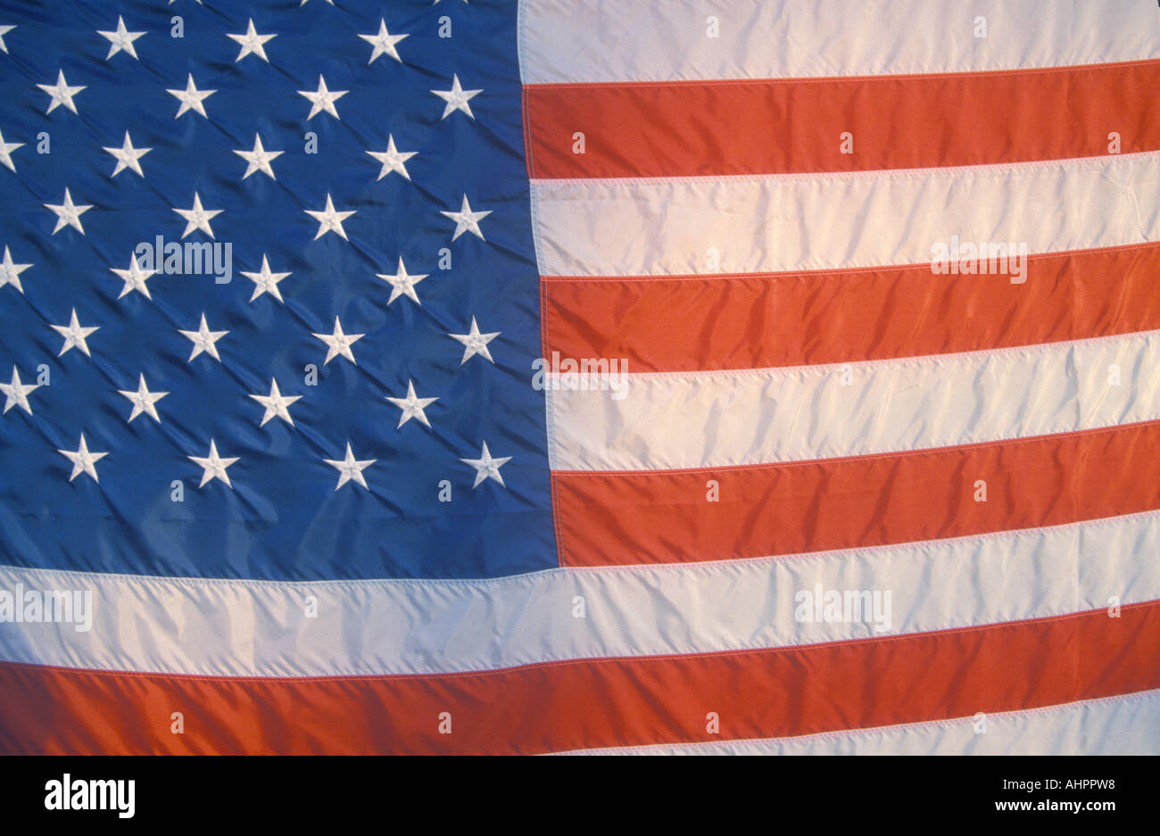 Close up of American flag 50 membres Banque D'Images