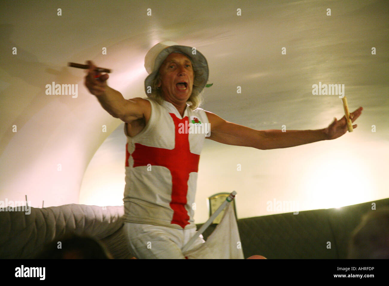 'Barmy army' 'Fan' fans de cricket angleterre drapeau Drapeaux Banque D'Images