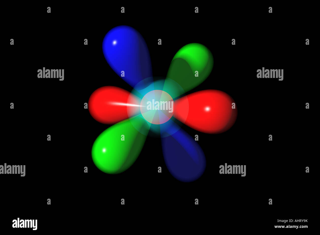 Schéma de structure d'un atome d'oxygène. Banque D'Images