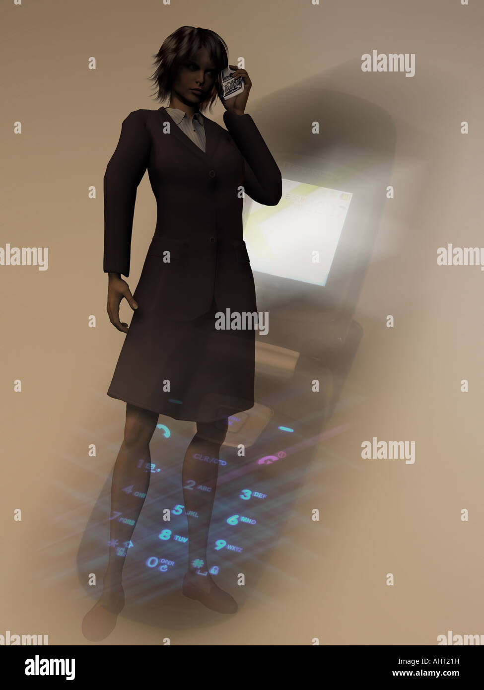 Businesswoman with cell phone Banque D'Images