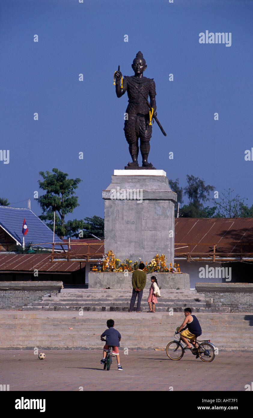 Laos Vientiane Fa Ngum Statue Banque D'Images