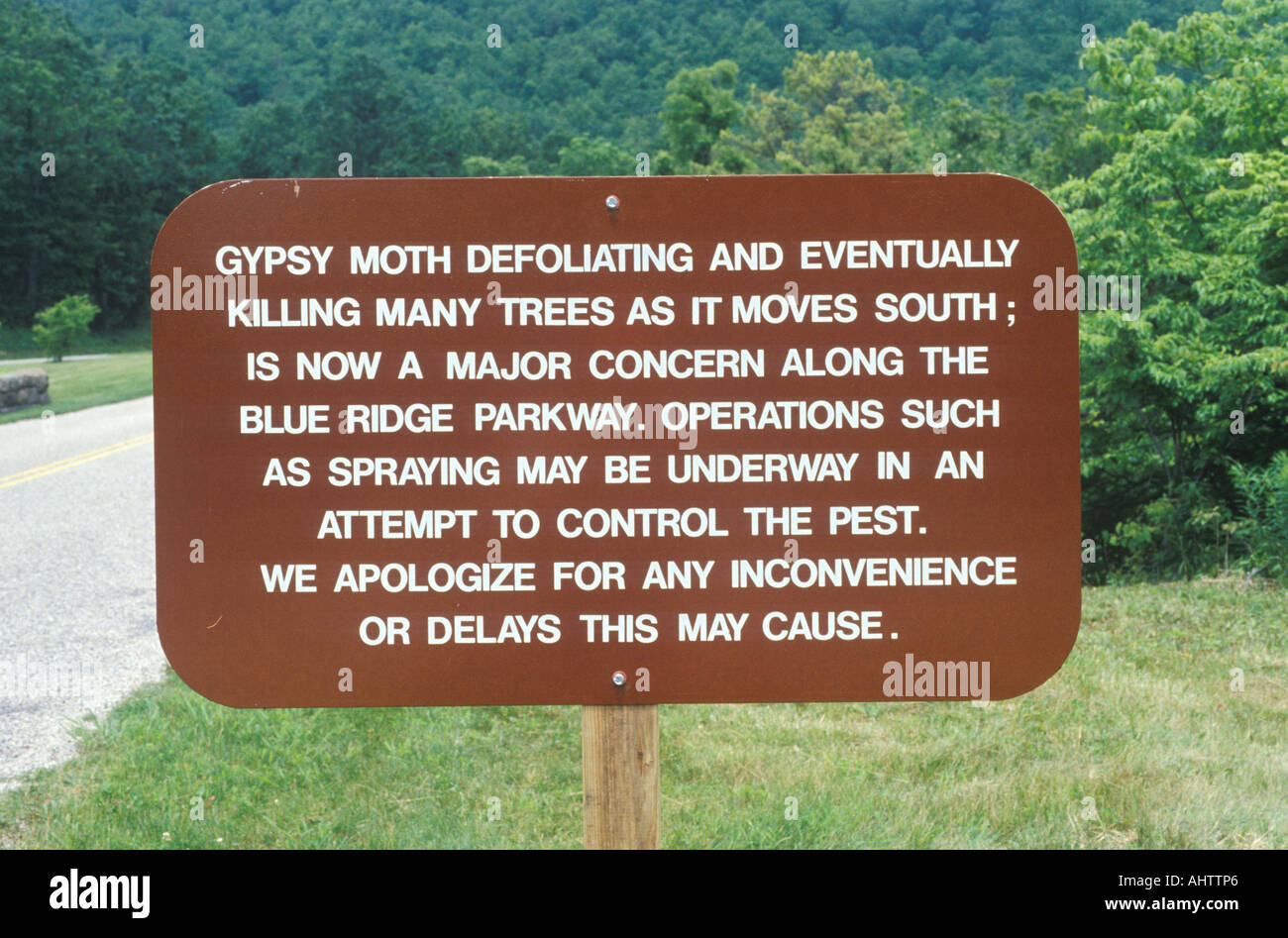 Signe de l'environnement de la Spongieuse en Virginie Banque D'Images