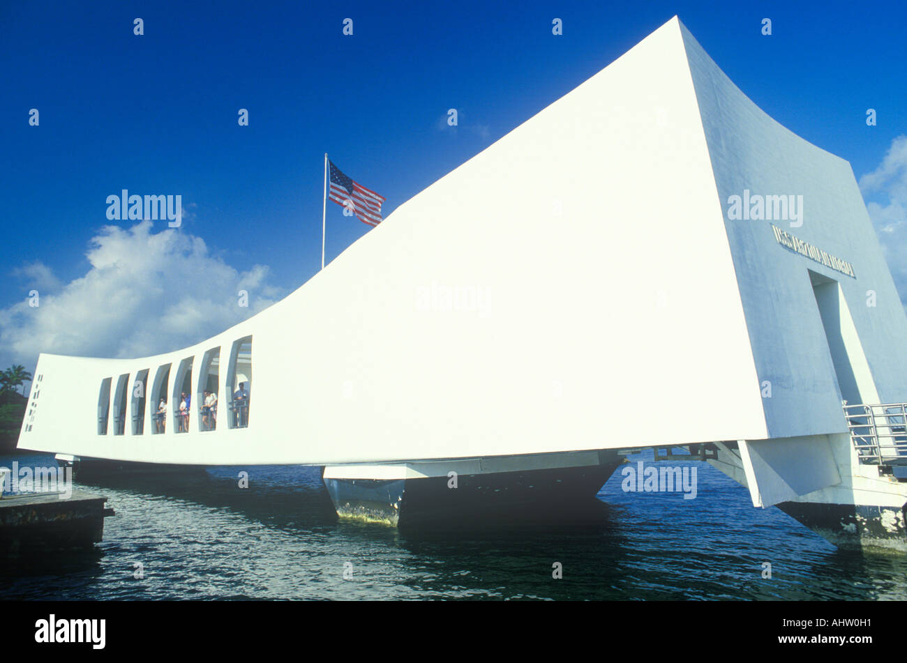 USS Arizona Memorial Museum Pearl Harbor Oahu Hawaii Banque D'Images