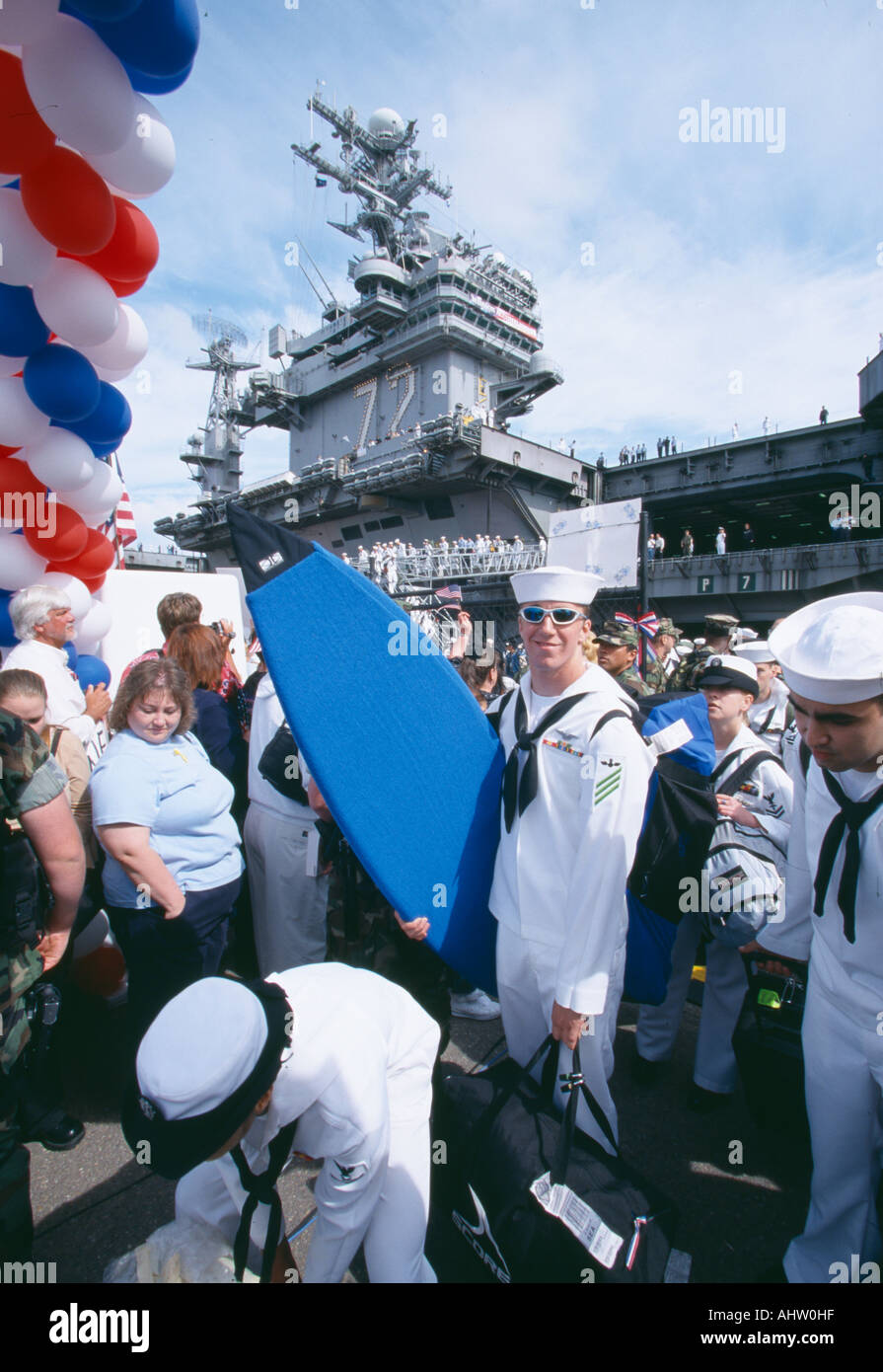 Les marins américains de retour de San Diego en Californie Mer Banque D'Images