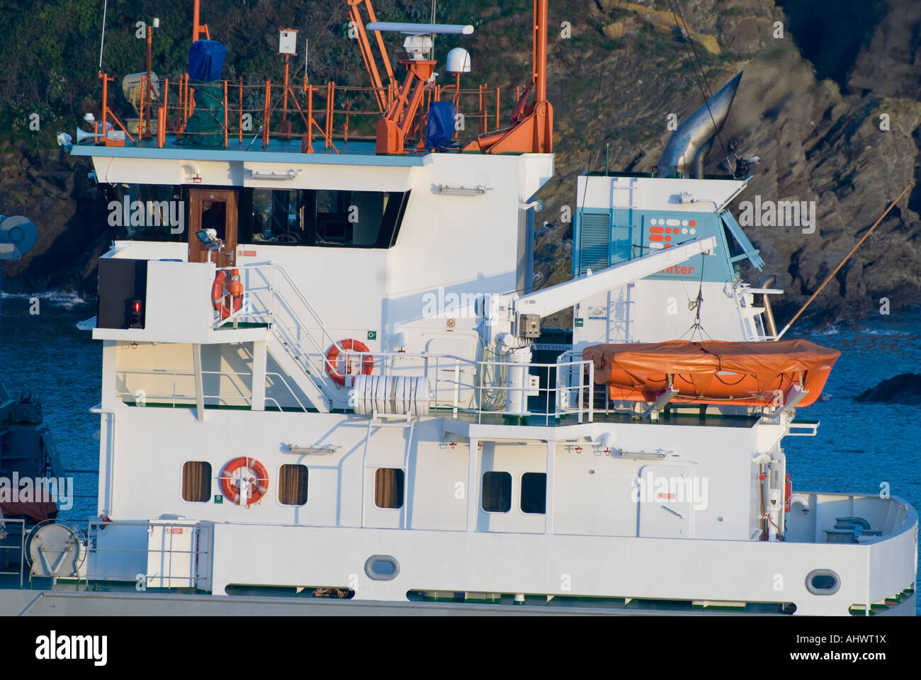 Mer (sur un vraquier de la rivière Fowey, Cornwall pour charger Argile de Chine Banque D'Images
