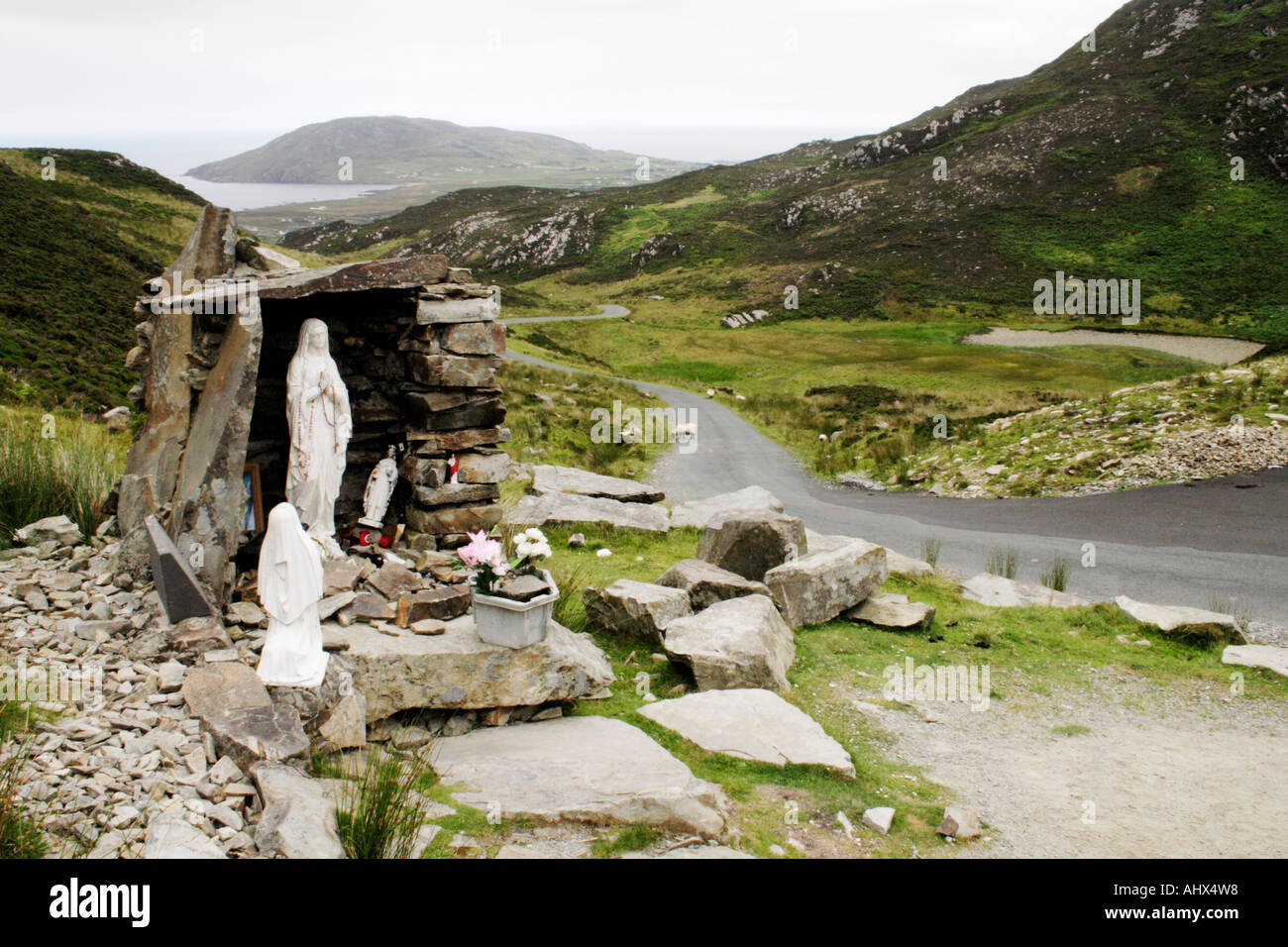 Lieu saint à l'écart de Mamore, Donegal, Irlande, Inishowen. Banque D'Images