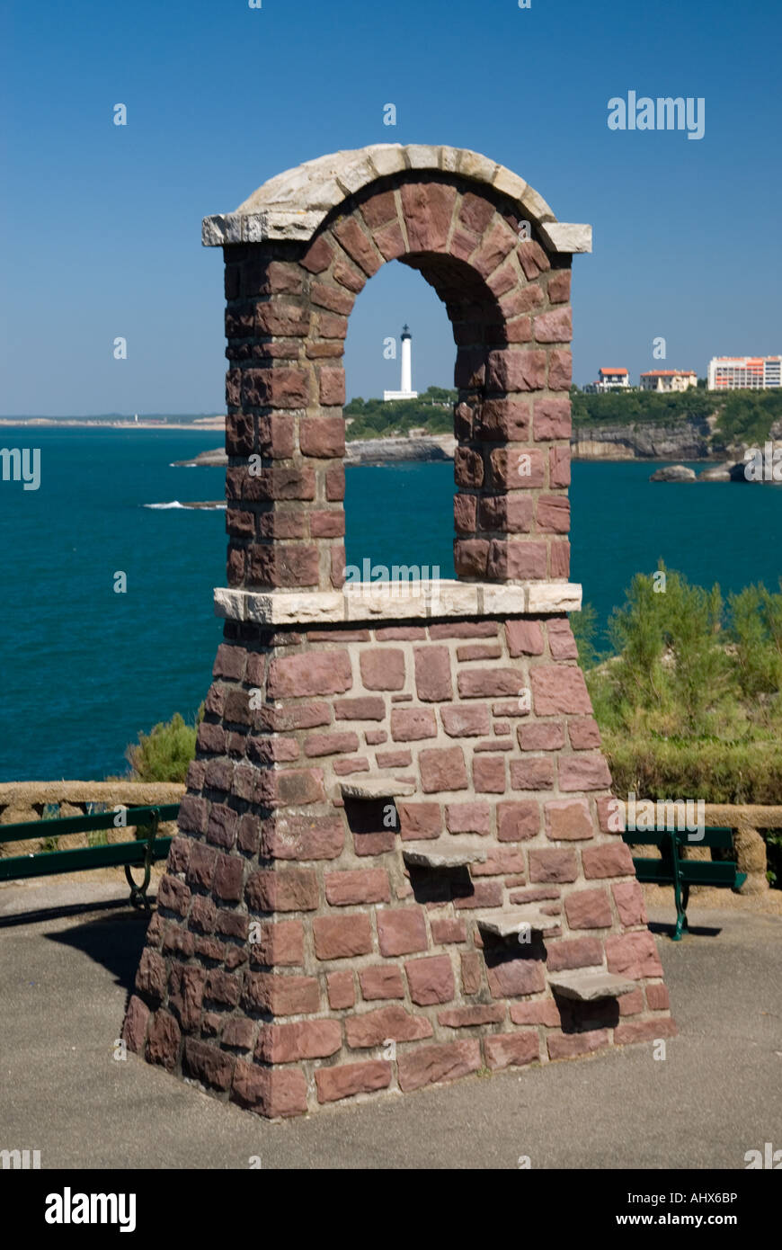 Voir au phare de Biarritz, Pyrénées françaises Banque D'Images