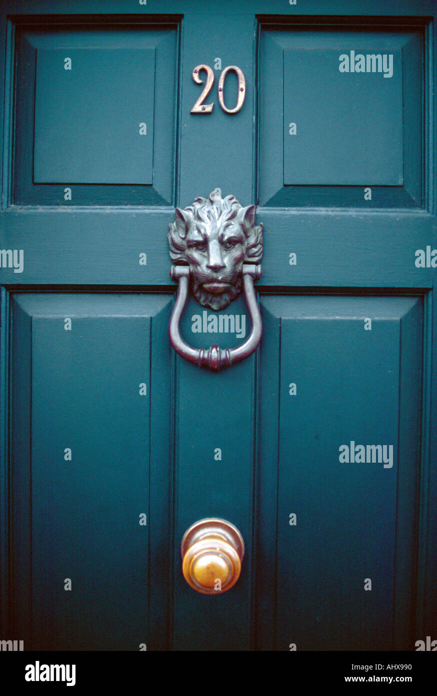 Porte d'entrée porte d'entrée chambre vert gris 20 Banque D'Images