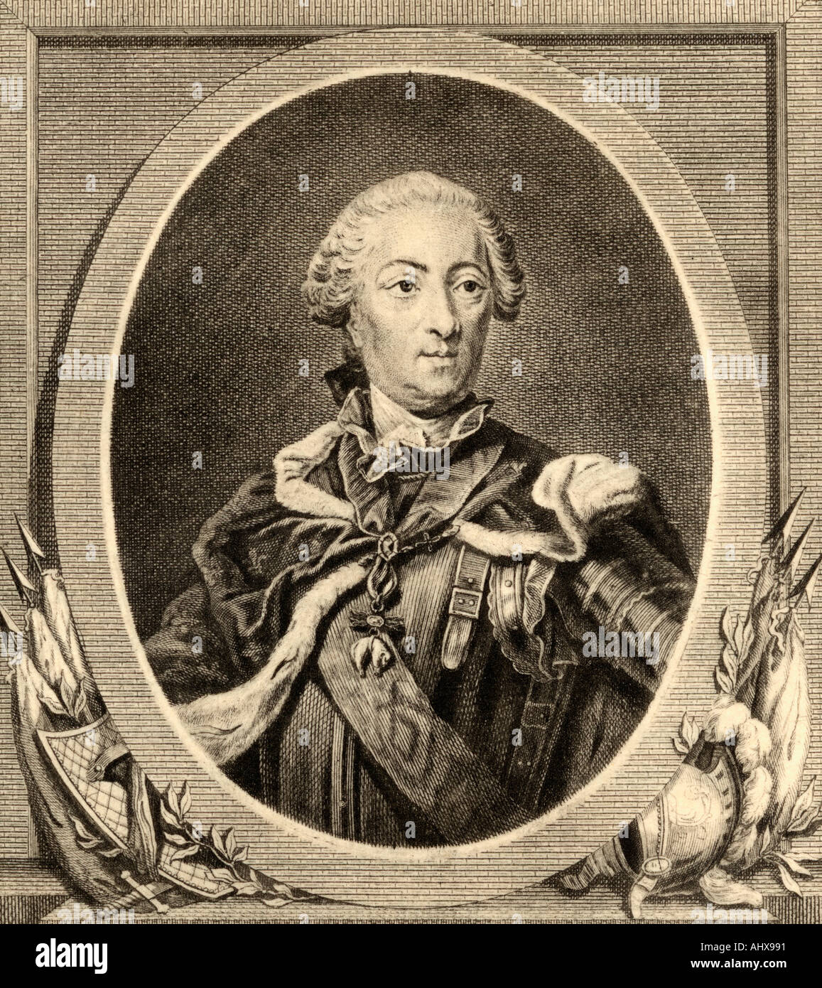 Le roi Louis XV de France. Byname Louis Le bien-aimé. En français Louis Le bien aimé. 1710 - 1774. Banque D'Images