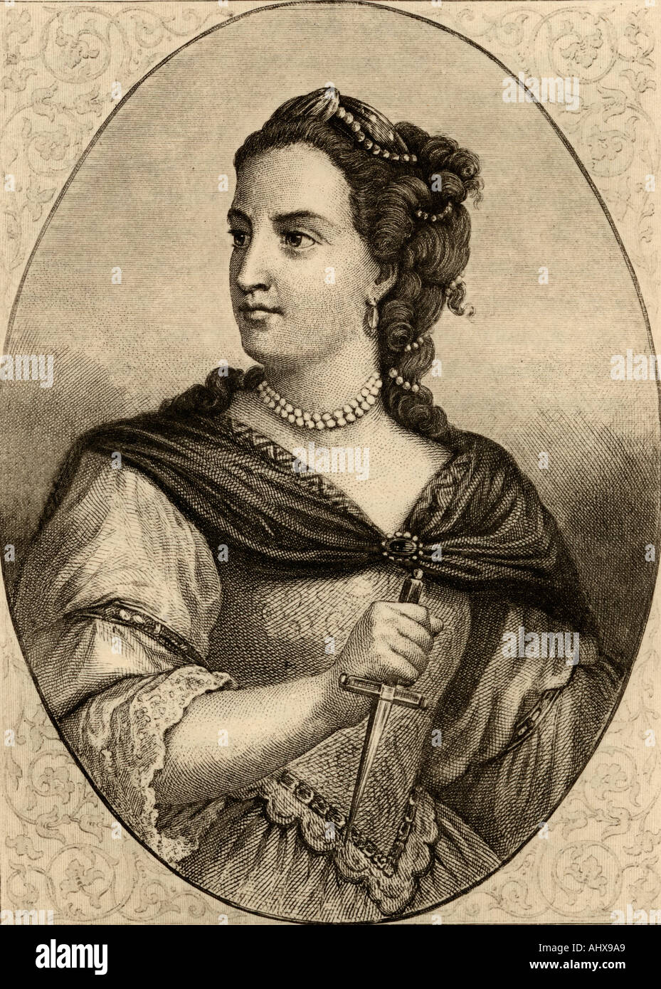 La Clairon, Clair Josephe Hippolyte Leris, 1723 - 1803. Célèbre actrice française. Banque D'Images