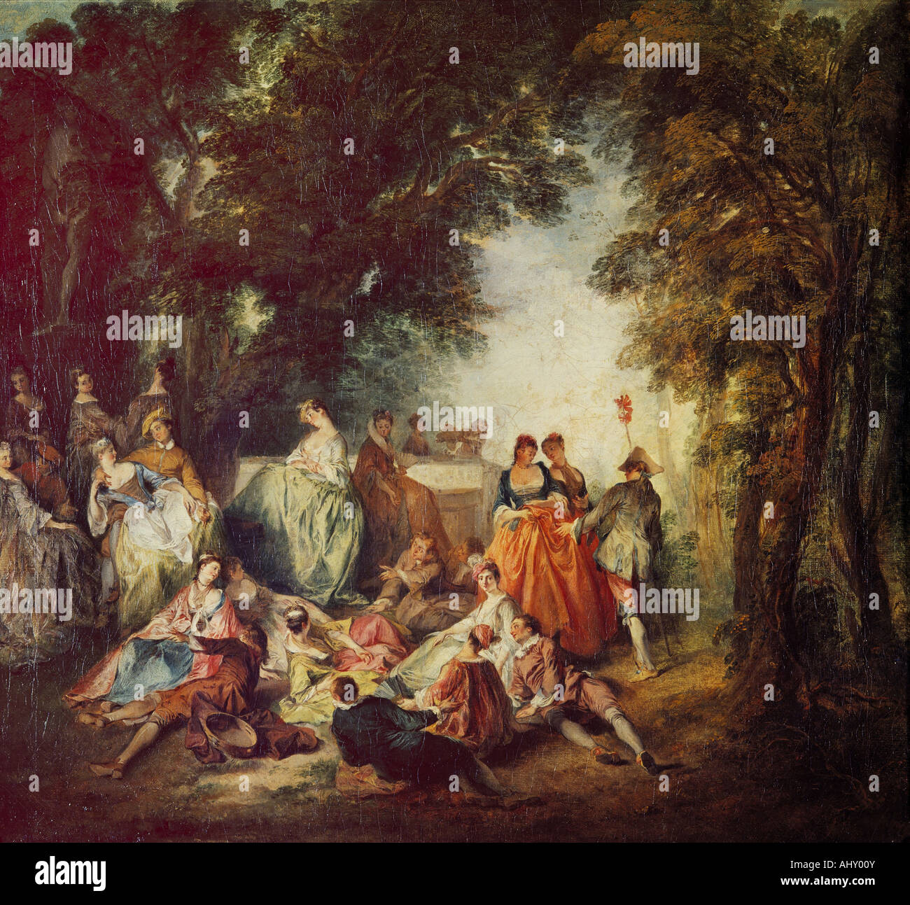 'Fine Arts, Lancret, Nicolas, (1690 - 1743), peinture, 'gallant party', collection Gulbenkian, Lisbonne, historique, historique, E Banque D'Images