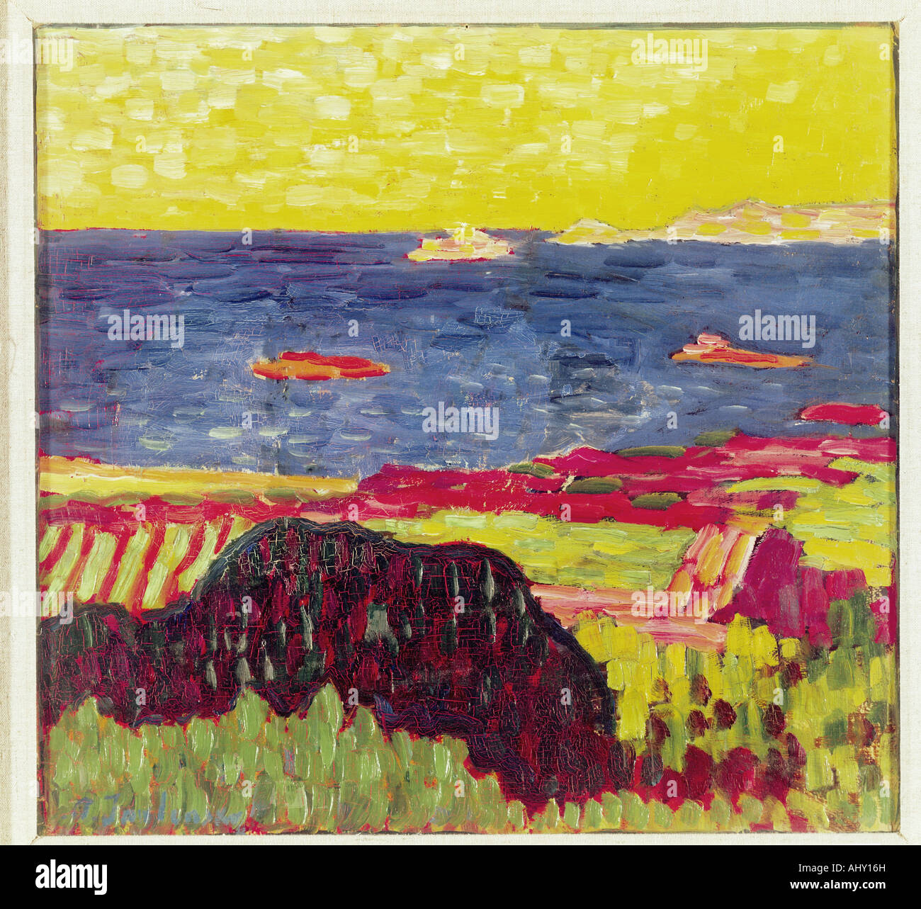 'Fine Arts, Alexej von Jawlensky,, (1864 - 1941), la peinture, la Côte méditerranée', 1905 / 1906, huile sur carton, 47,5 x 50 cm Banque D'Images