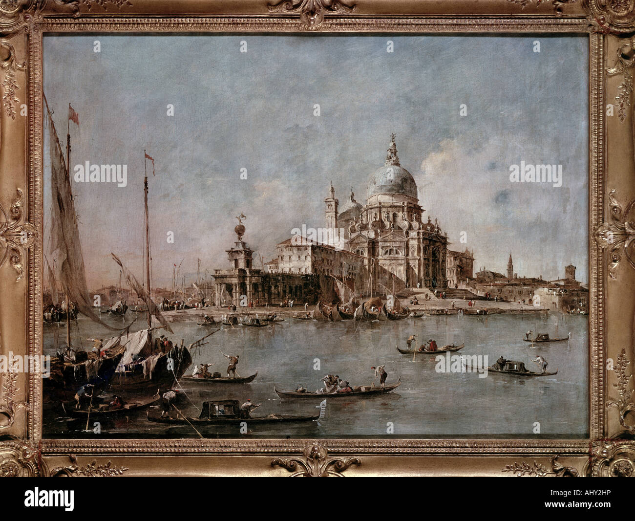 'Fine Arts, Guardi, Francesco, (1712 - 1793), peinture, 'Santa Maria della Salute", vers 1770, huile sur toile, 56,2 x 75,9 cm Banque D'Images