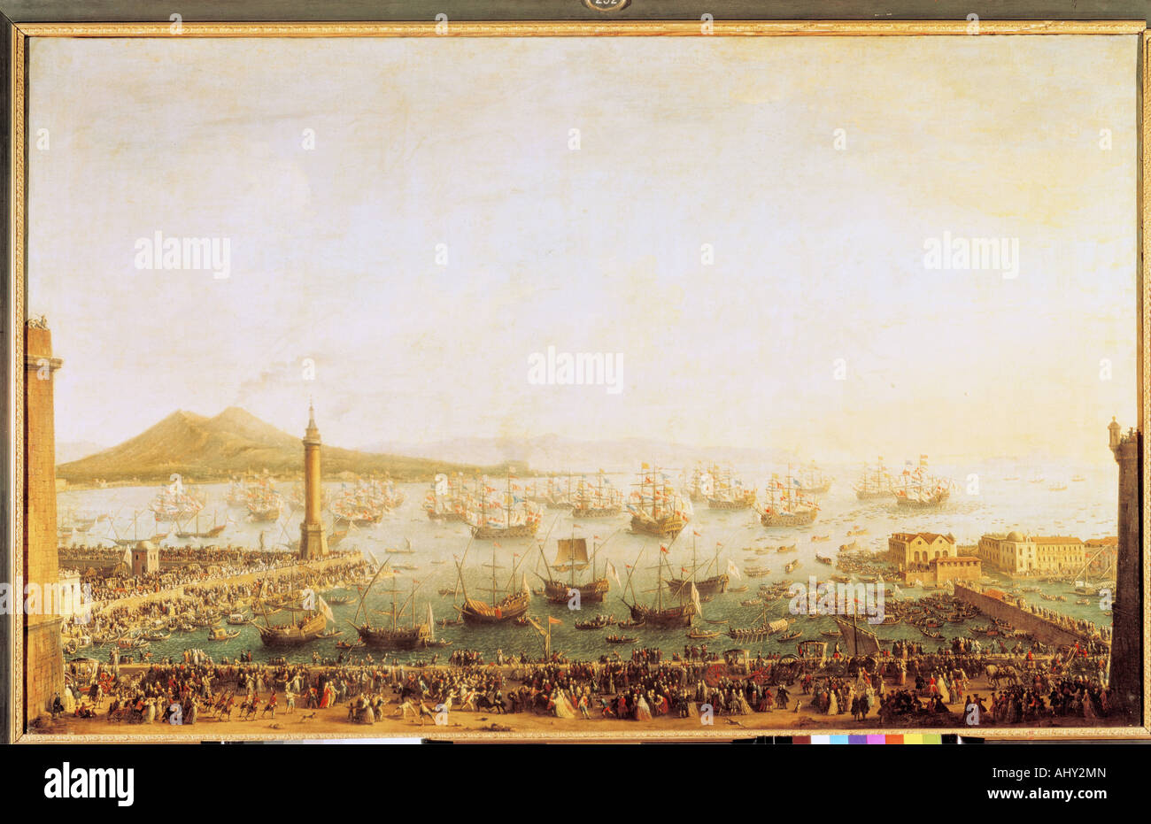 'Fine Arts, joli, Antonio, (vers 1700 - 1777), peinture, 'arrivée de Charles III à Naples", huile sur toile, 128 cm x 205 cm, Banque D'Images