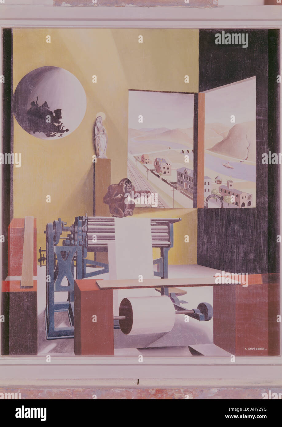 Beaux-arts, Grossberg, Carl, (1894 - 1940), peinture, "aschinensaal', 'machine' Hall, 1925, huile sur toile, von der Heydt museum, Wuppertal, Allemagne, l'artiste n'a pas d'auteur pour être effacé Banque D'Images