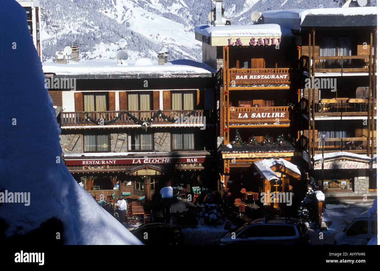 La Saulire et La Cloche 74000 Courchevel 1850 Banque D'Images