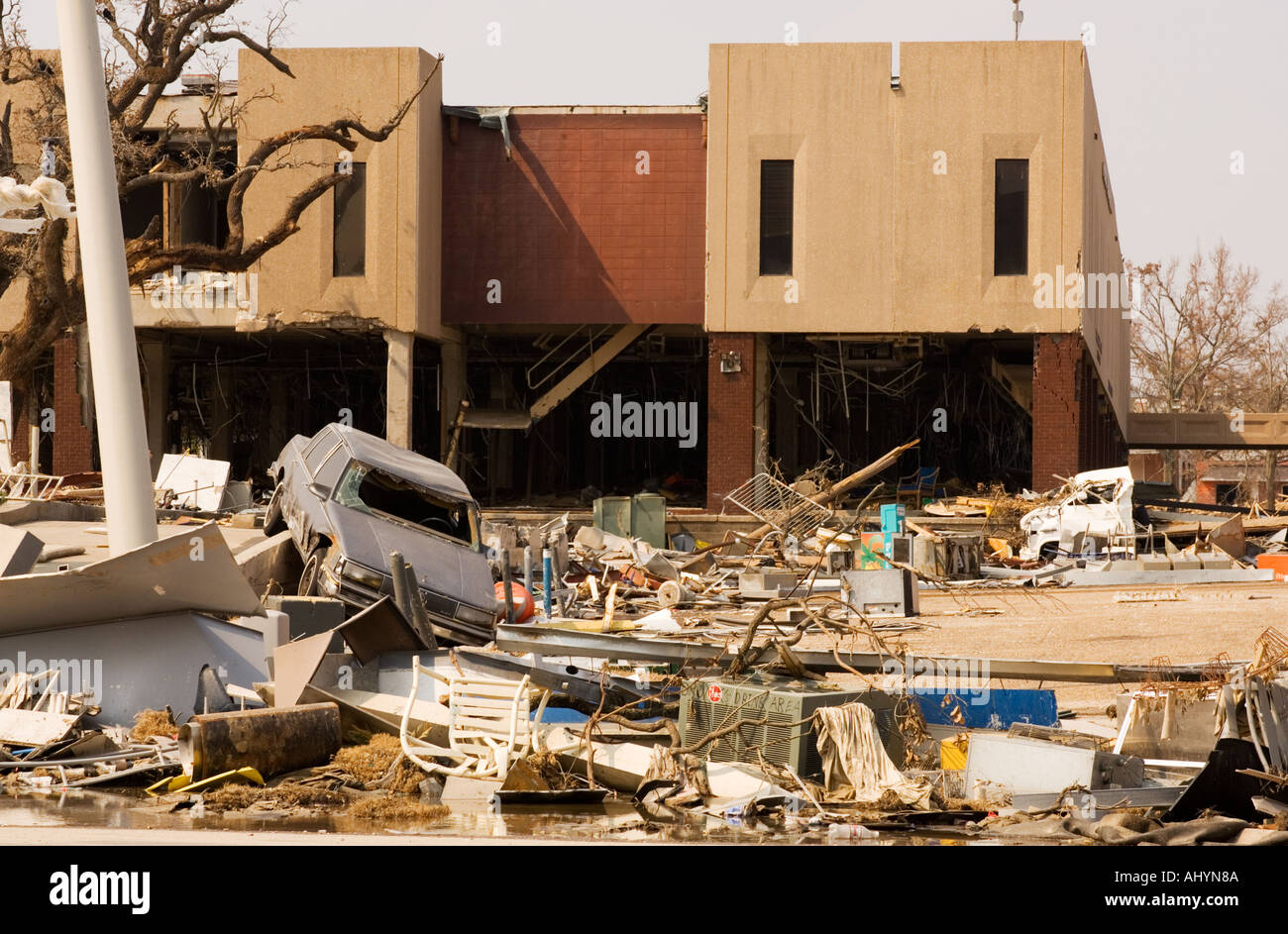 Les dommages de l'ouragan Katrina de Biloxi, Mississippi USA Banque D'Images