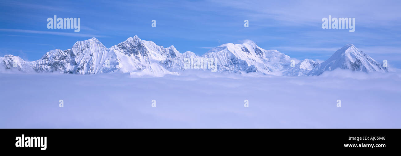Montagnes et glaciers dans Wrangell St Elias partie nationale Alaska Banque D'Images