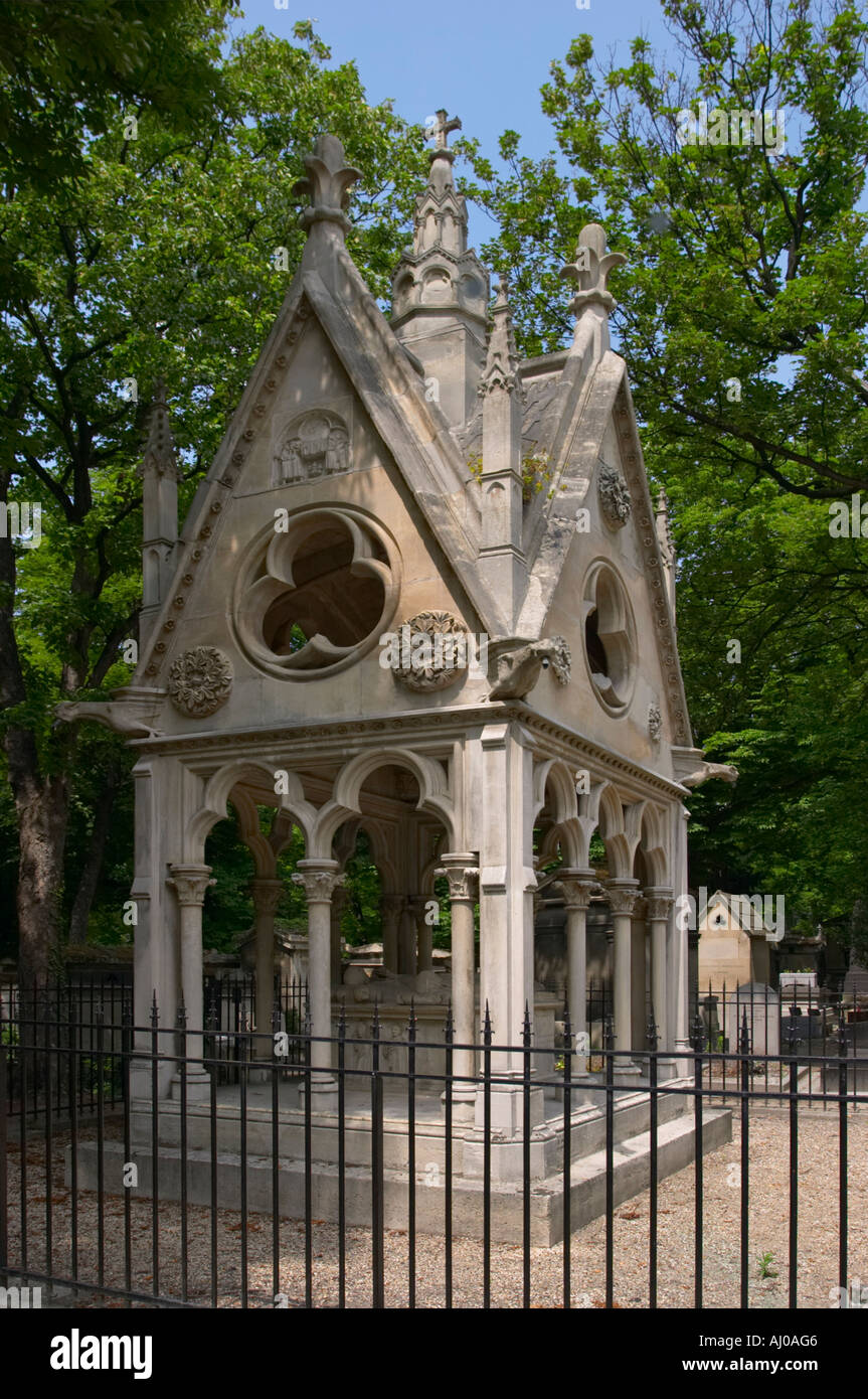 Tombe de Heloise and Abelard au cimetière du Père-Lachaise à Paris, France Banque D'Images