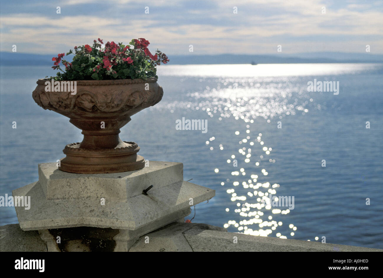 Château de Miramare Trieste Italie Friuli Venezia Giulia Banque D'Images