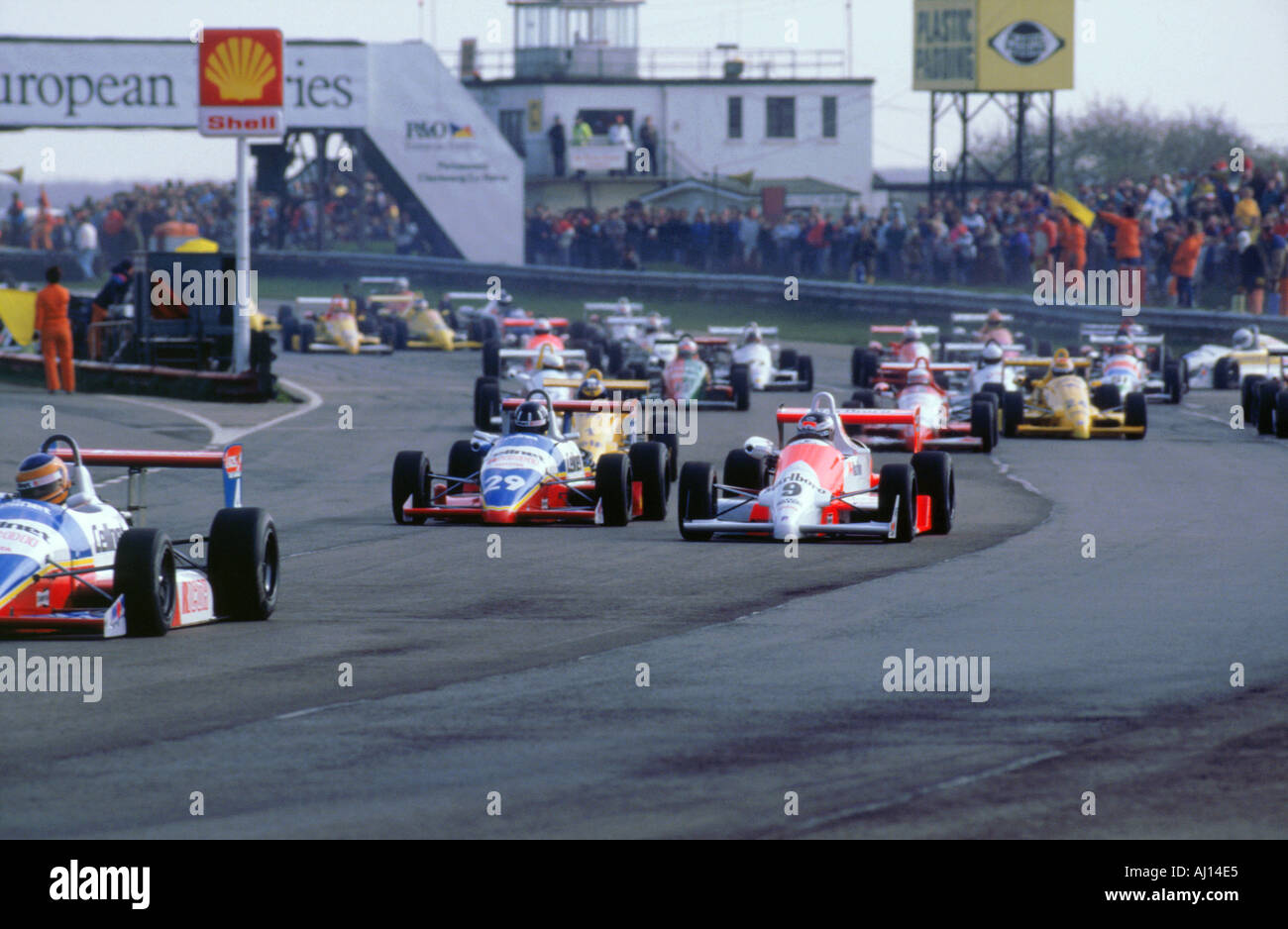 Départ de course de Formule 3 1988 à Thruxton Banque D'Images