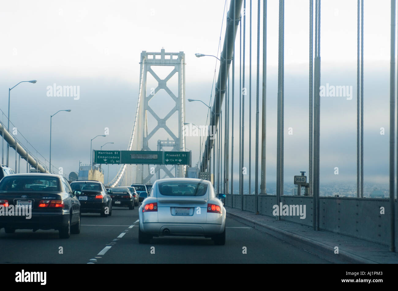 La Californie, San Francisco, San Francisco Oakland Bay Bridge Banque D'Images