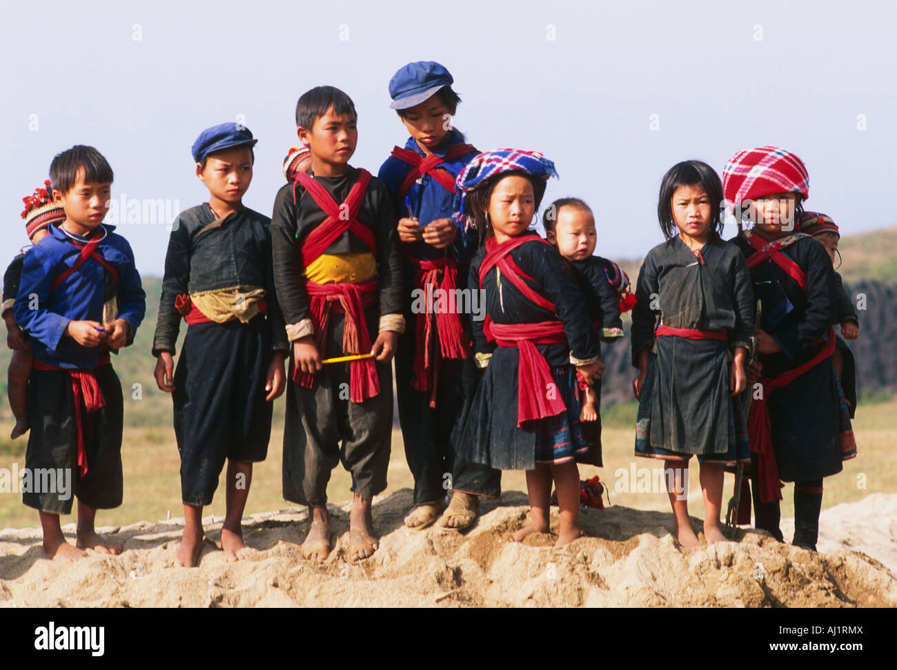 Les enfants de groupe ethnique minoritaire (DAO), le nord du Vietnam Banque D'Images