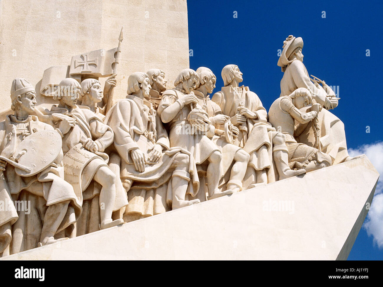 Monument célébrant les Voyages de découverte' qui ont navigué à partir de Belem Portugal par exemple Vasco da Gama Banque D'Images