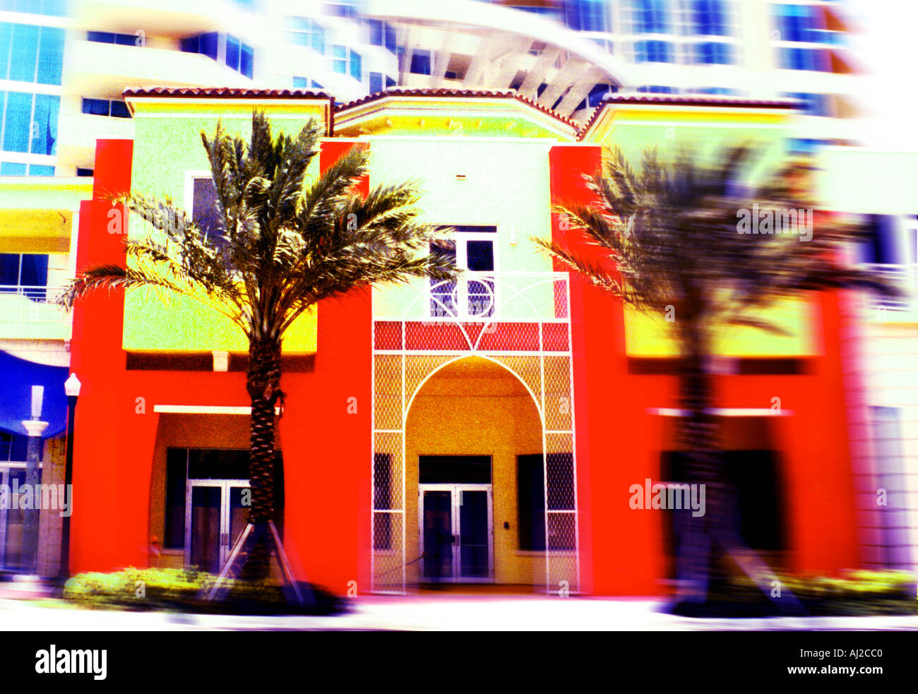 Une amélioration de l'image numérique d'un bâtiment à South Beach Miami florida usa Banque D'Images