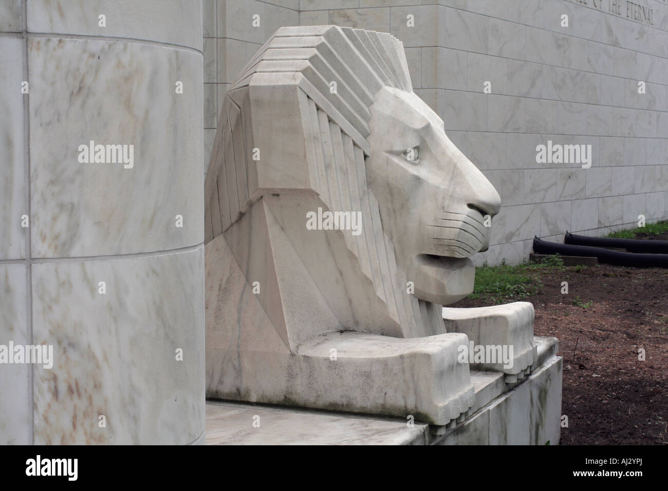 Statuary sur Iowa Masonic Library, du musée et de l'Administration Banque D'Images