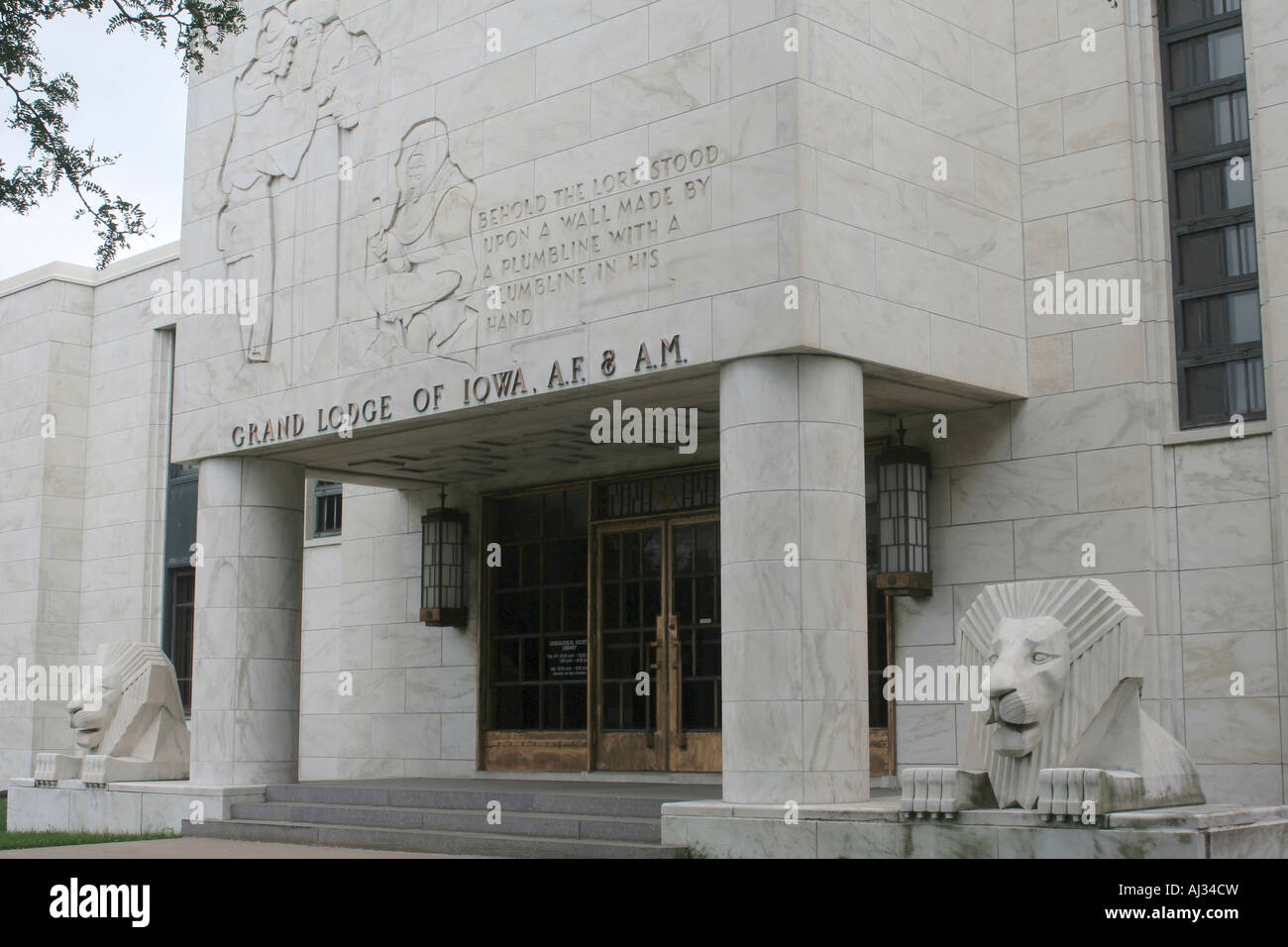 Bibliothèque, Musée maçonnique de l'Iowa et au bâtiment de l'Administration Banque D'Images