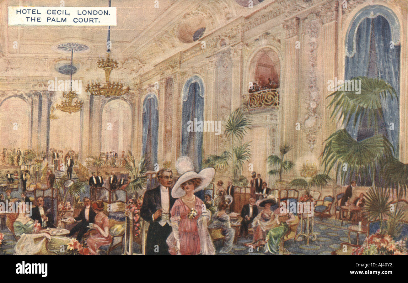 Carte postale publicitaire pour l'hôtel Cecil, Londres 1913 postally utilisé Banque D'Images