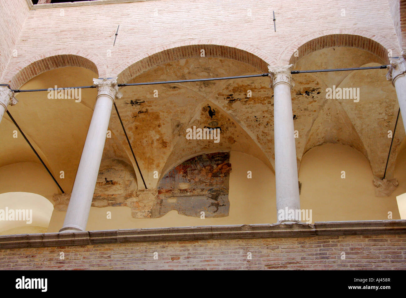 Fresques historiques sur un plafond de la bibliothèque Planettiana di Jesi Jesi (Bibliothèque) dans le Marche,Italie Banque D'Images