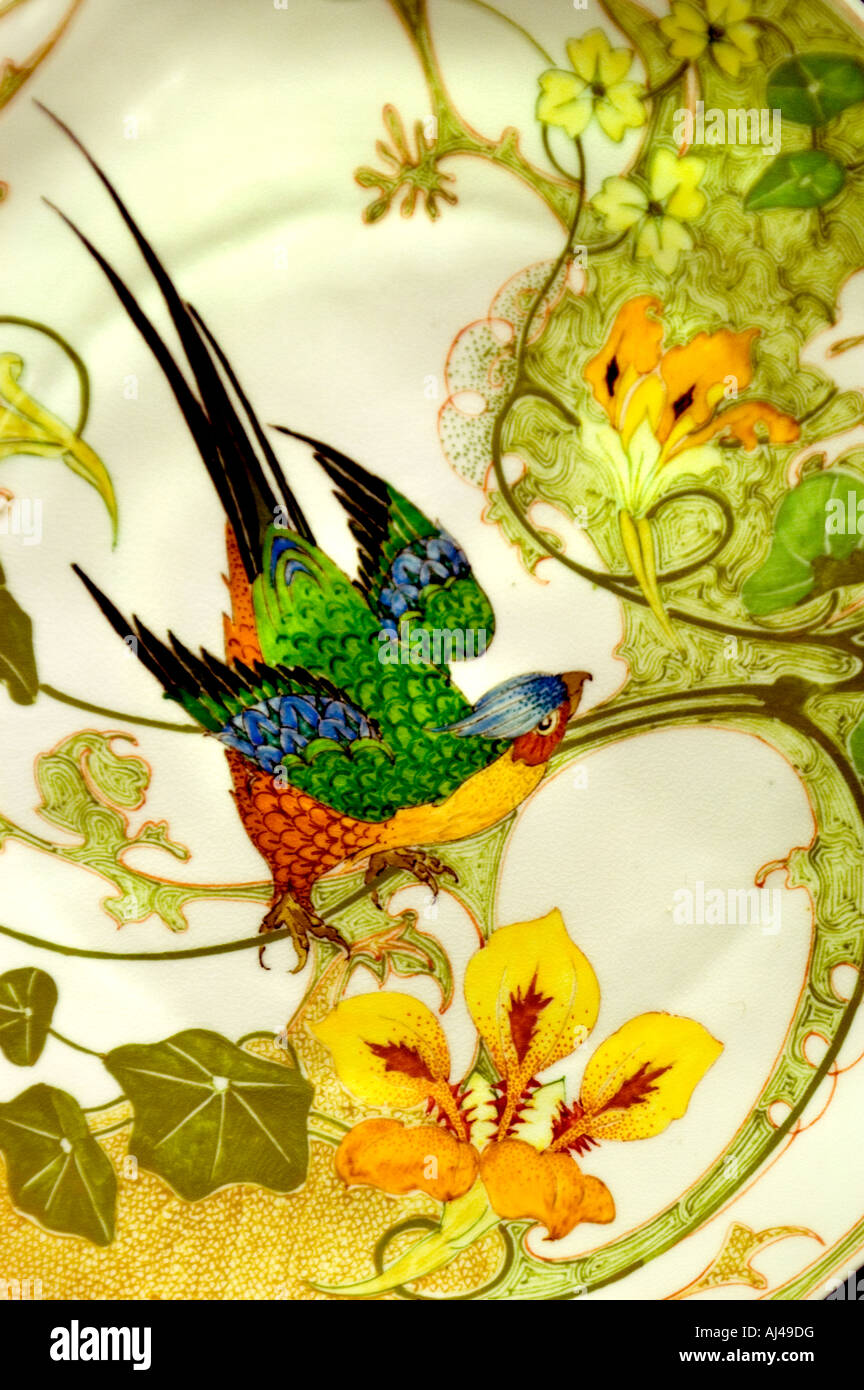 La Chine, de la Chine d'oiseaux-ware, Assiette de porcelaine 1912 C.W.J. t Hart Banque D'Images