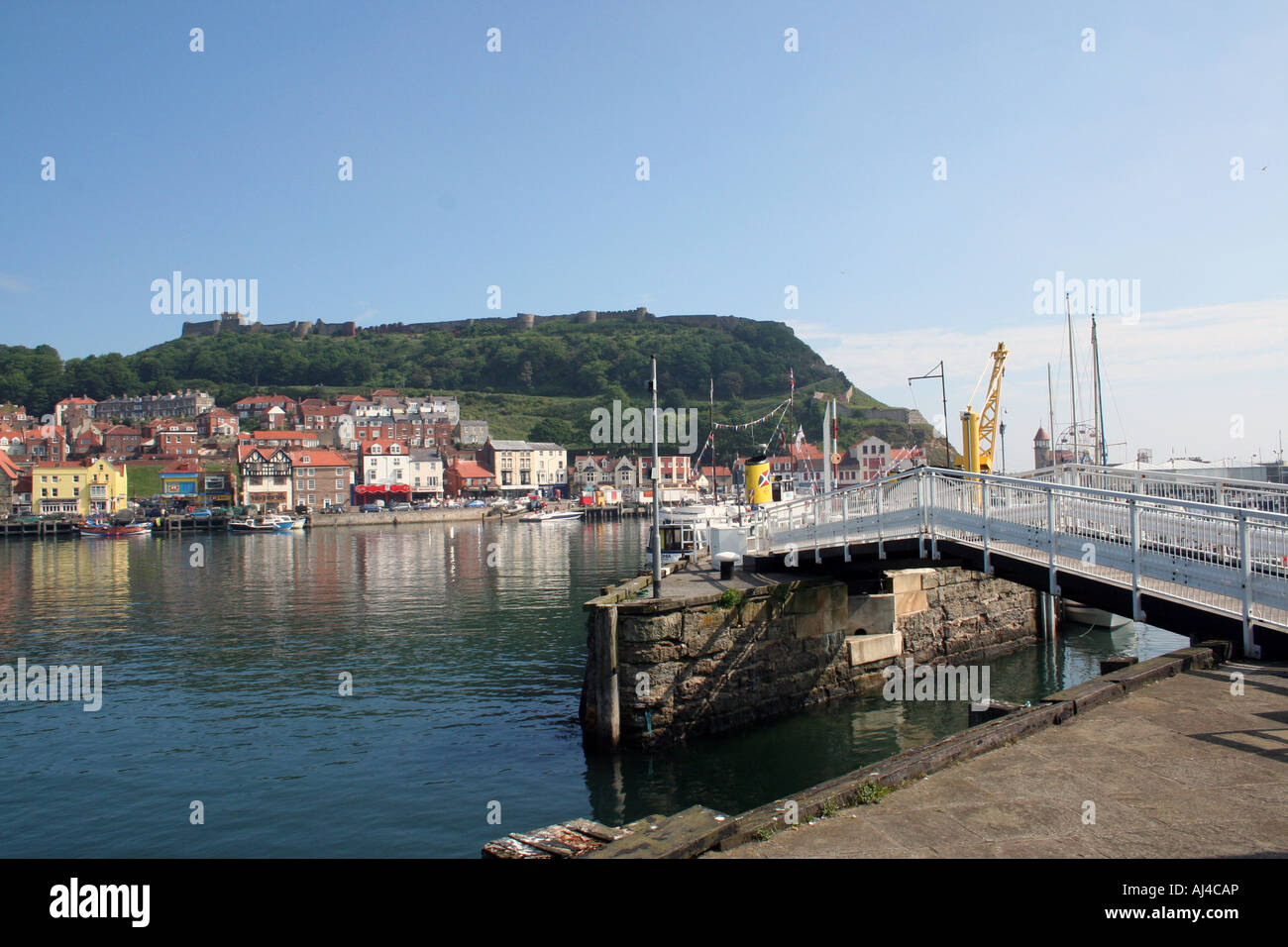 Vue générale du port de Scarborough, représenté à l'yotrkshire en Angleterre, Royaume-Uni Banque D'Images