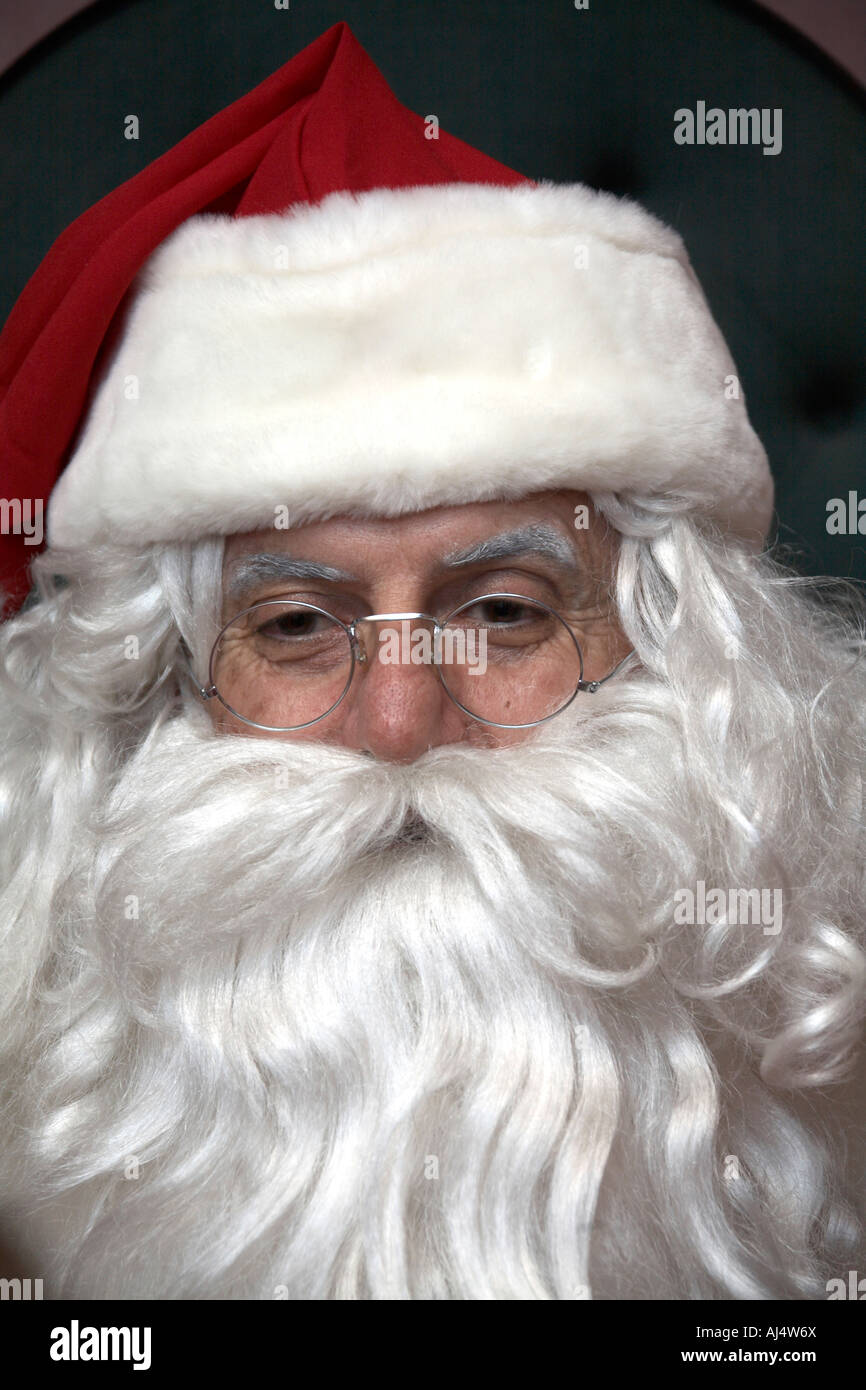 Père Noël ou Santa Claus avec Red Hat et barbe blanche en Nouvelle Galles du Sud Sydney NSW Australie Banque D'Images