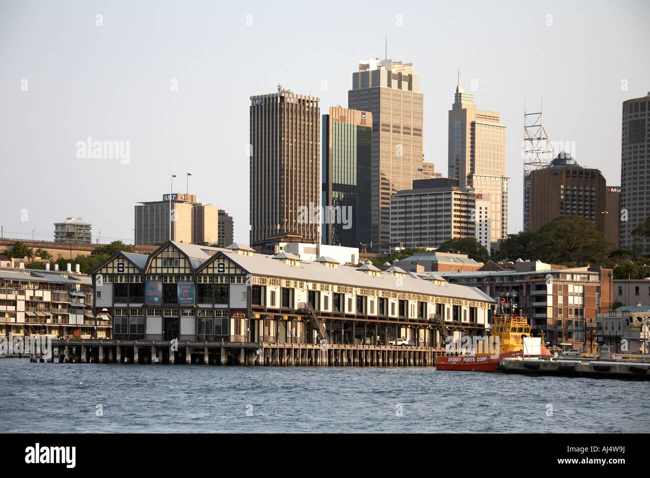 Bâtiments sur Dawes Point Port de Sydney avec les bâtiments du quartier des affaires du centre-ville skyline Nouvelle Galles du sud , Australie Banque D'Images