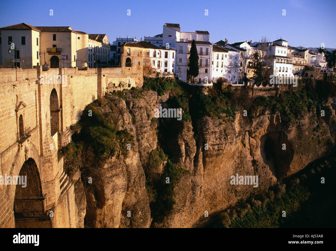 Ronda Espagne province de Malaga andalousie Ronda et la gorge El Tajo, pont Puente Nuevo Banque D'Images
