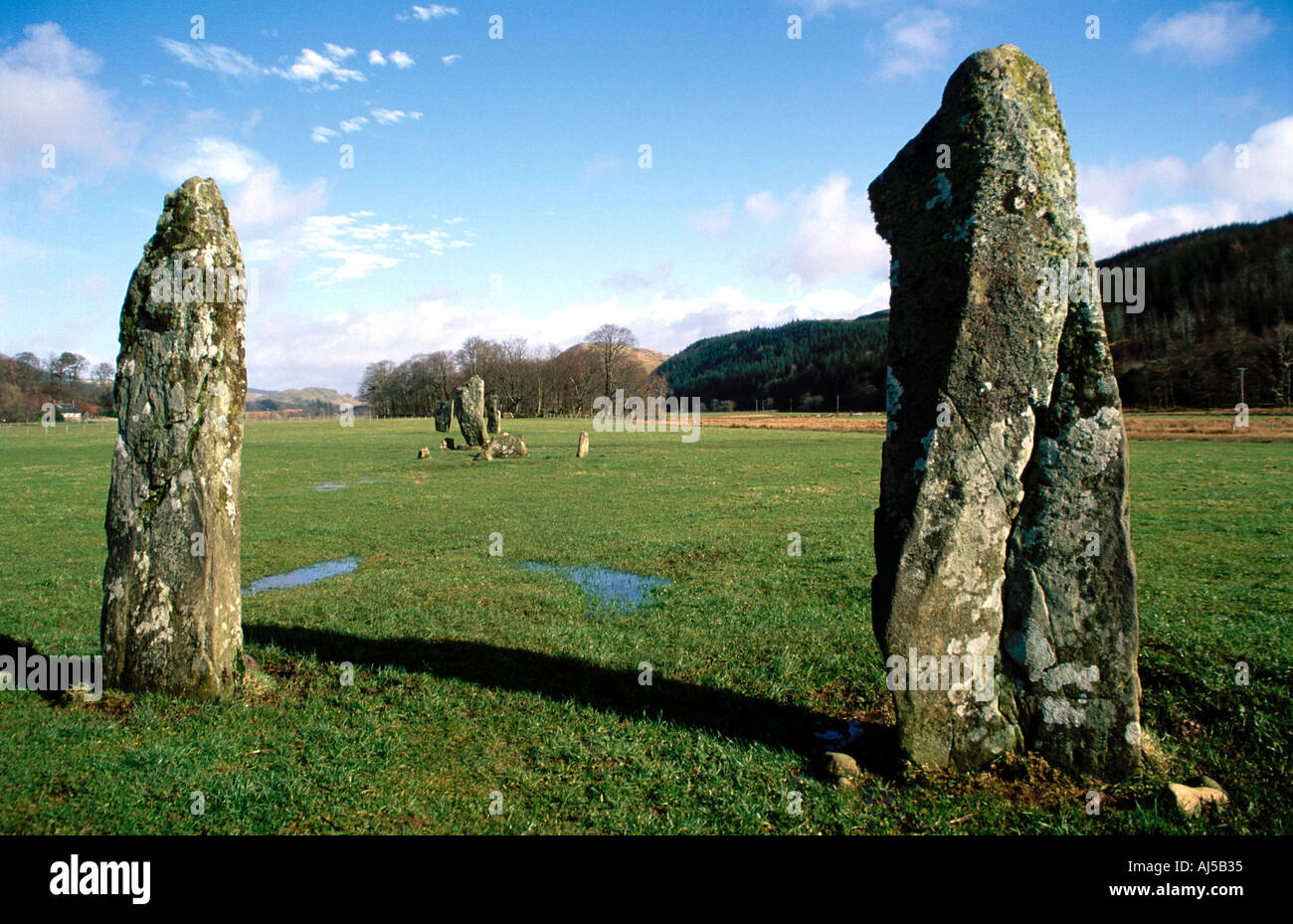 Nether Largie Standing Stones Banque D'Images