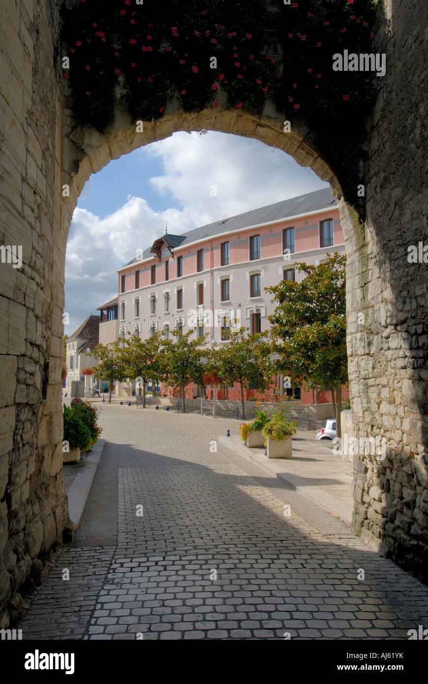 Passerelle de la vieille ville, La Roche-Posay, Vienne, France. Banque D'Images