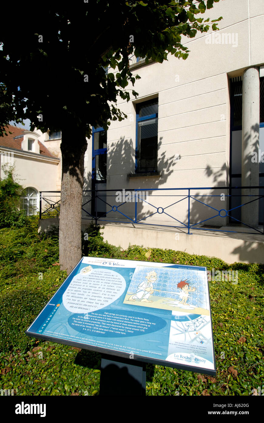 Informations Inscription pour thermes Saint-Roch - St.Roch, Centre Thermal de La Roche-Posay, Vienne, France. Banque D'Images
