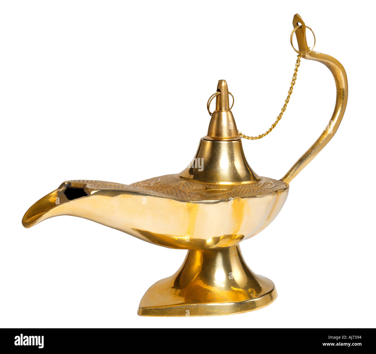 Lanterne en laiton laiton Genie concept conceptuel magic lampe lampe à huile magique conte Aladdin Banque D'Images