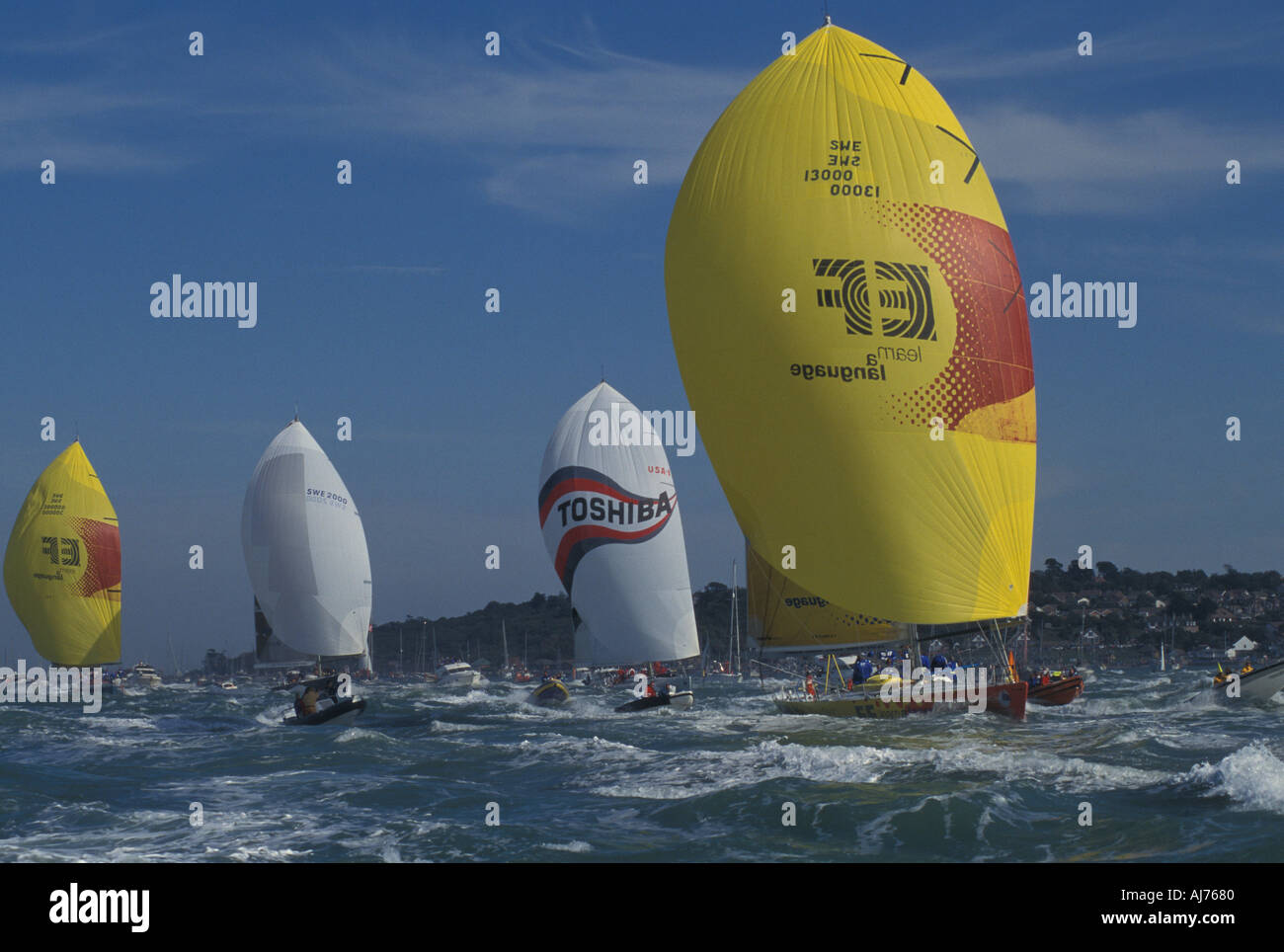 Whitbread round the world race à Portsmouth 1997 ocean racing Banque D'Images